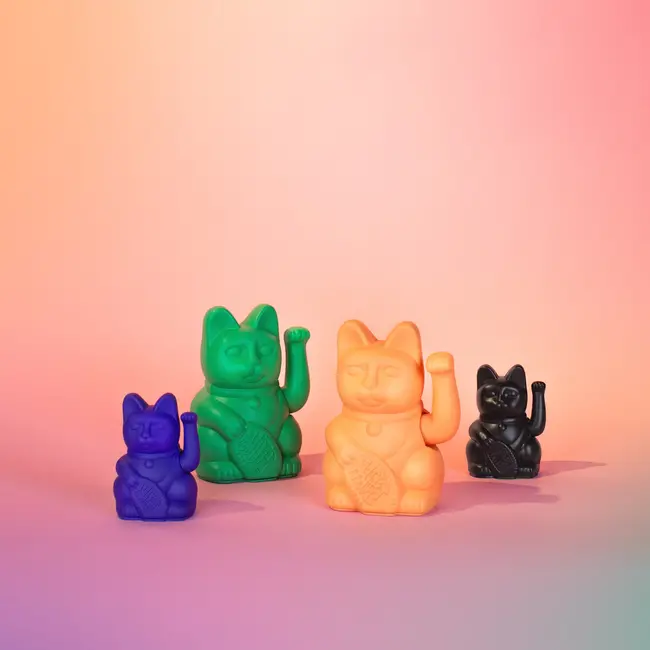 Donkey - Winkende Glückskatze Mini Maneki-Neko - violett