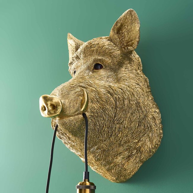 Werner Voß Werns - Wandleuchte - Tierleuchte Wildschwein Willy - Gold