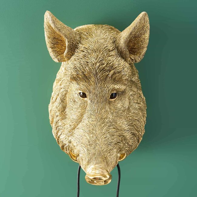 Werner Voß Werns - Wall Lamp - Animal Lamp Wild Boar Willy - gold