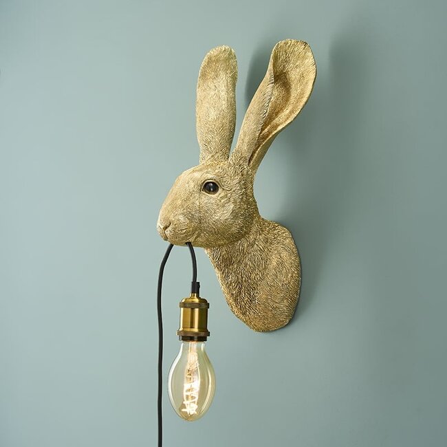 Werner Voß Werns - Wandlamp - Dierenlamp Konijn Hasi - goud