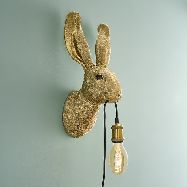Werner Voß Werns - Design - Wandleuchte - Tierlampe Kaninchen Hasi - Gold