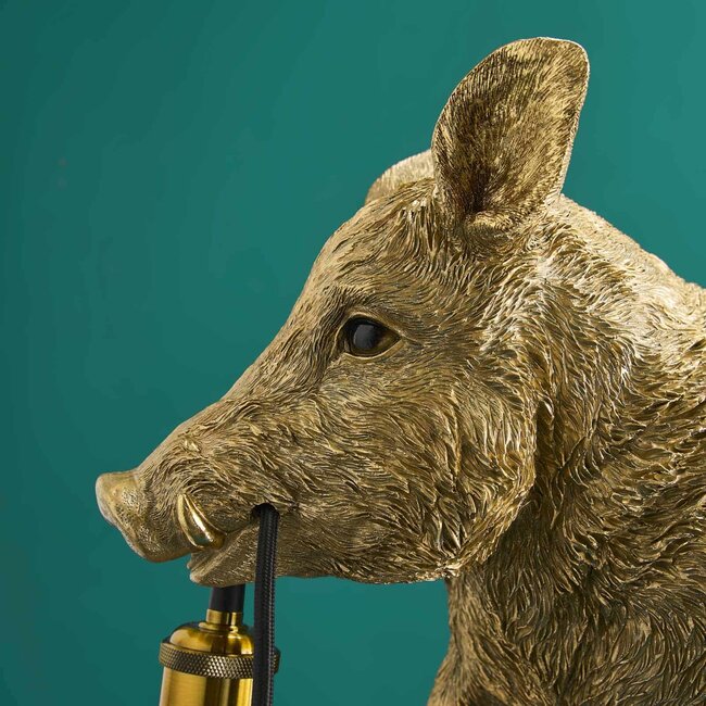 Werner Voß Werns - Tischlampe - Tierleuchte Wildschwein William - Gold