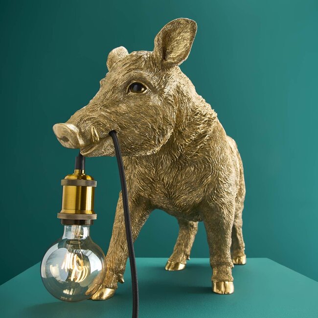 Werner Voß Werns - Table Lamp - Animal Lamp Wild Boar William - gold