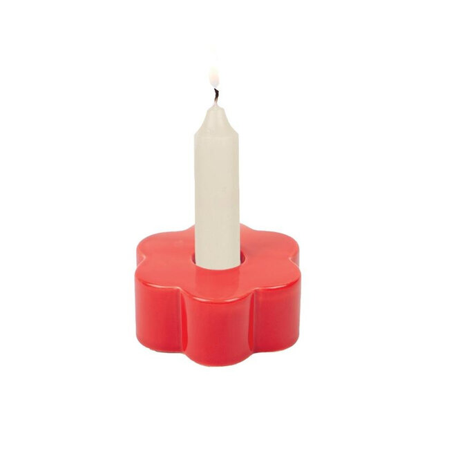 DOIY Candle Holder Daisy - red