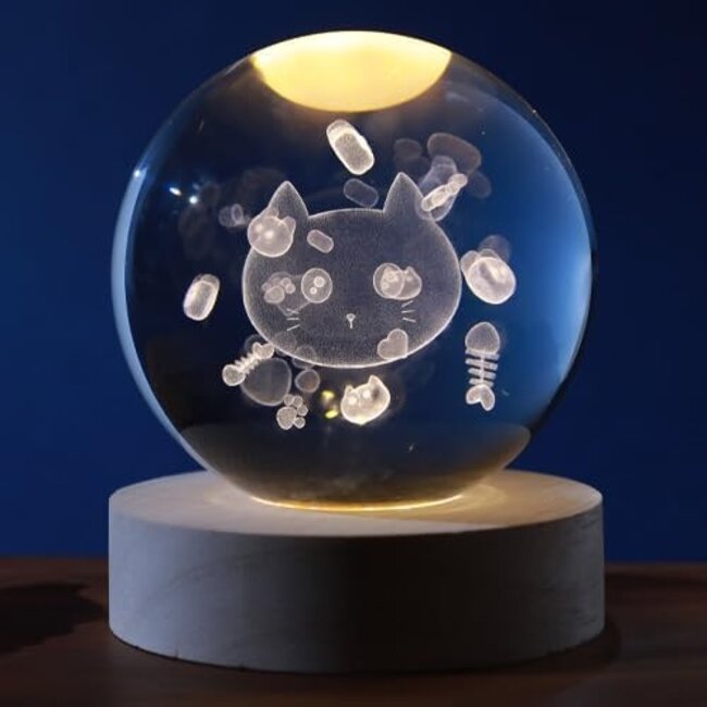 i-total Mood Light  Cat in Glass Ball