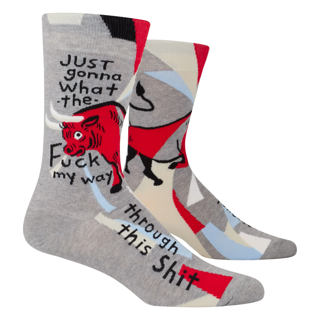 Blue Q Socks Just Gonna What The Fuck My Way Through This Shit - men