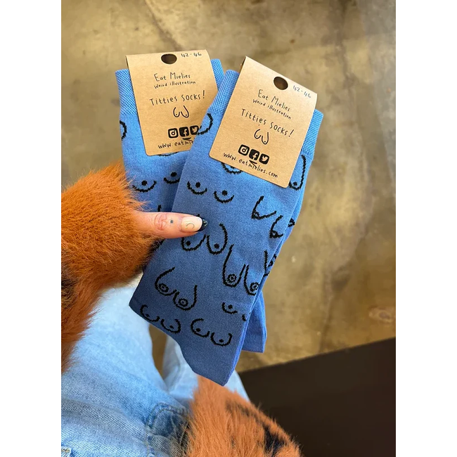 Eat Mielies - Socken Titties - Titten - blau