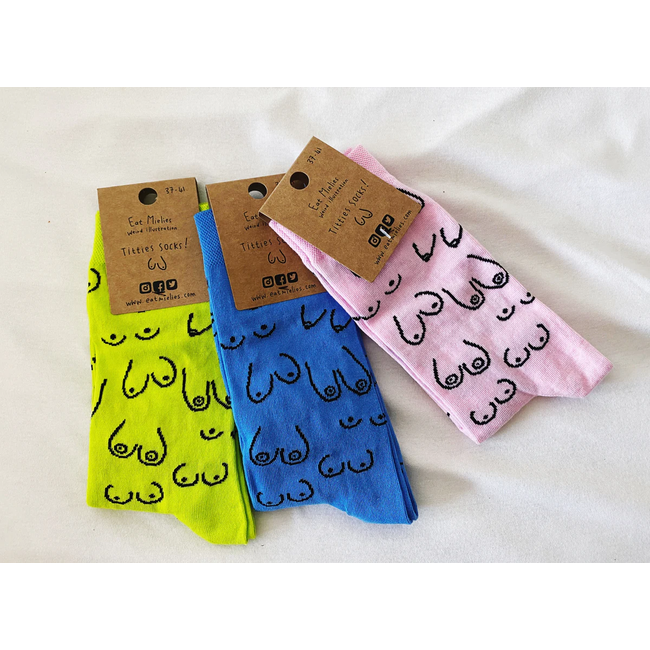 Eat Mielies - Chaussettes Titties - Nichons - bleu
