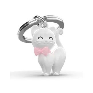 Metalmorphose Porte-Clés Chat Blanc