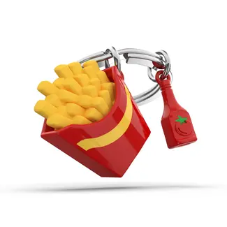 Metalmorphose Schlüsselanhänger - Pommes Frites und Ketchup