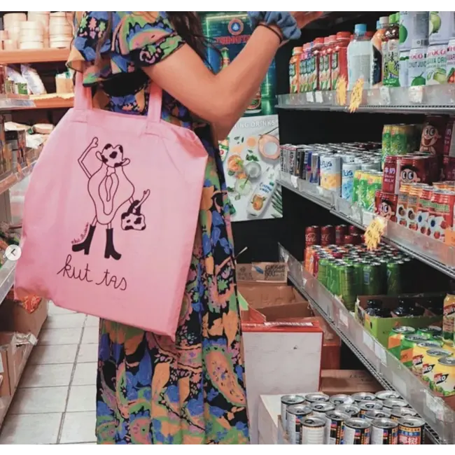 KUT.illustraties - Tragetasche Muschi - rosa