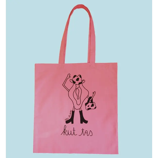 KUT.illustraties - Tote Bag - Draagtas Kut Tas - roze