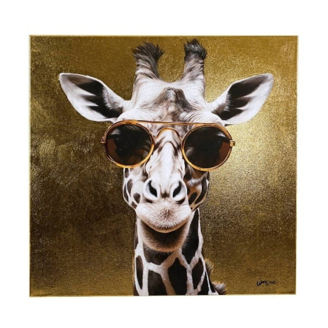 Werner Voß - Painting Golden Giraffe - Wall Decoration - acrylic on canvas