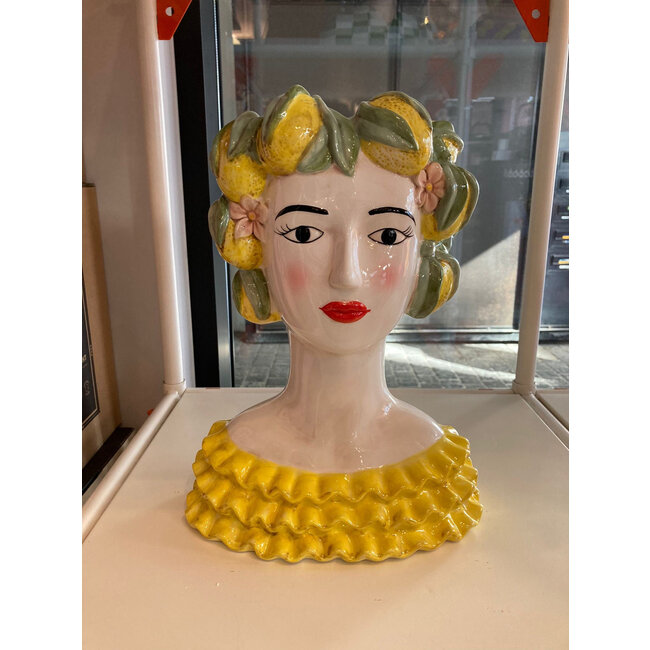 Werner Voß Werns  - Decorative Vase Sicilian female Bust Lady Lemon
