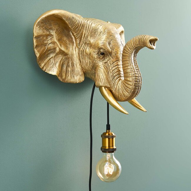 Werner Voß Werns - Wandlamp - Dierenlamp Olifant Jumbo - goud