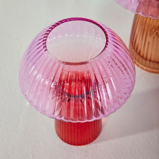 Vase Mushroom - 19.5 cm - pink/red