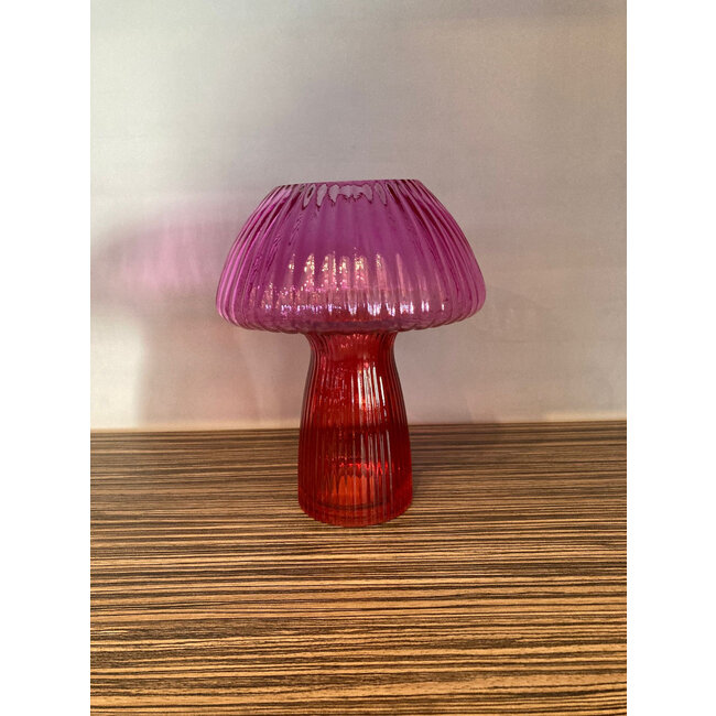 Vase Pilz  - 19,5 cm - rosa/rot