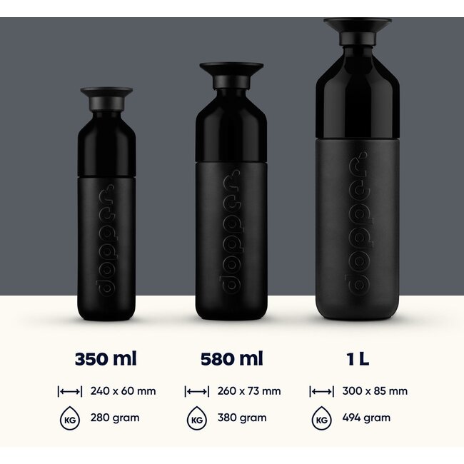 Dopper Insulated 1 litre Thermos - blazing black