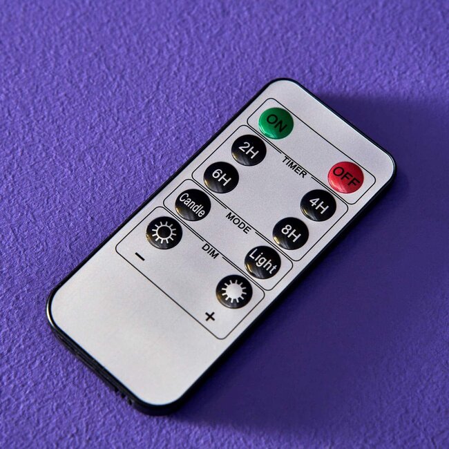 Werner Voß - Bougies LED - set de 4 - rouge - dimmable - avec télécommande