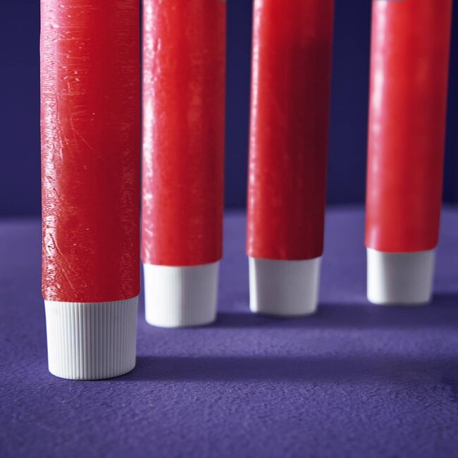 Werner Voß - Bougies LED - set de 4 - rouge - dimmable - avec télécommande