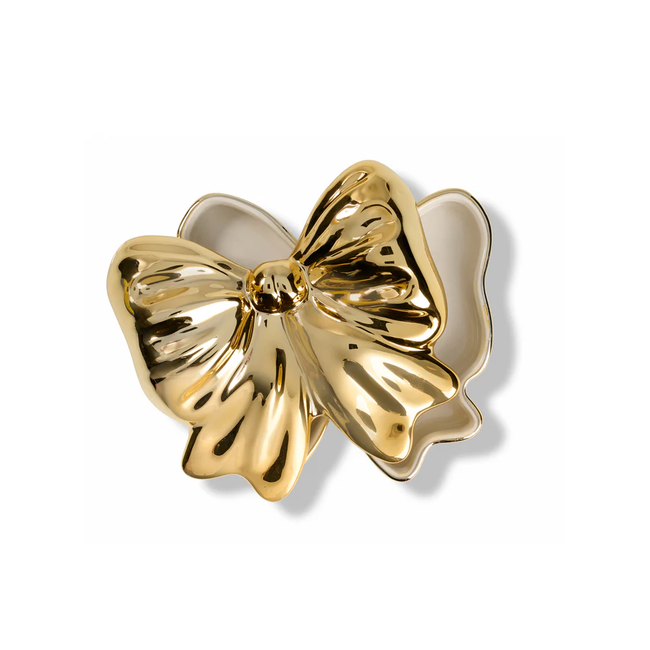 Bitten - Aufbewahrungsbox Schleife mit Deckel - Schmuckschatulle - Gold