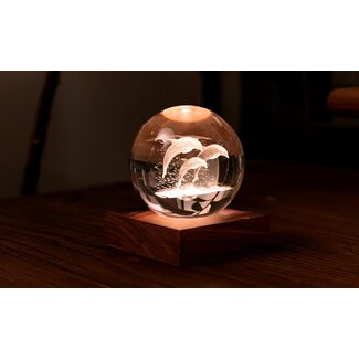 Gingko Amber Crystal Light - Jumping Dolphins