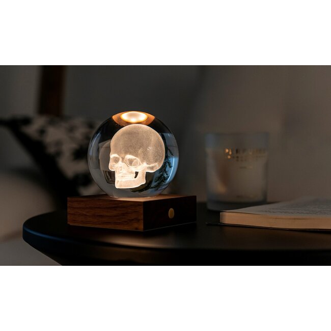 Gingko – Amber Crystal Ball Night Light – Skull - Schädel