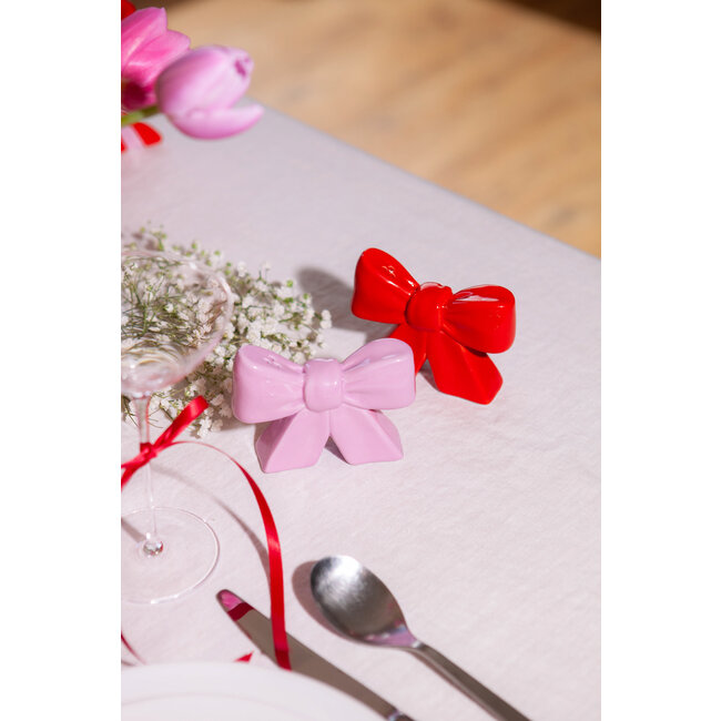 DOIY - Zout en Peper Set Strikjes - keramiek - rood en roze