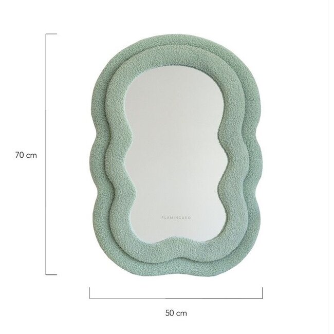 Flamingueo - Miroir Charlie teddy bouclé - vert