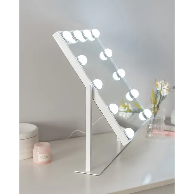 Flamingueo - LED Light Mirror Khloe - Mirror with 12 Hollywood LED Lights