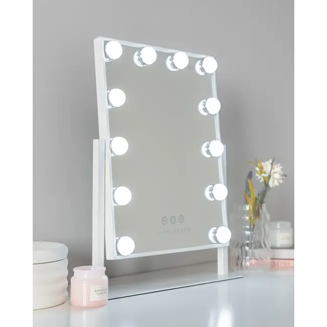 Flamingueo - LED-lichtspiegel Khloe - Spiegel met 12 Hollywood LED Lights