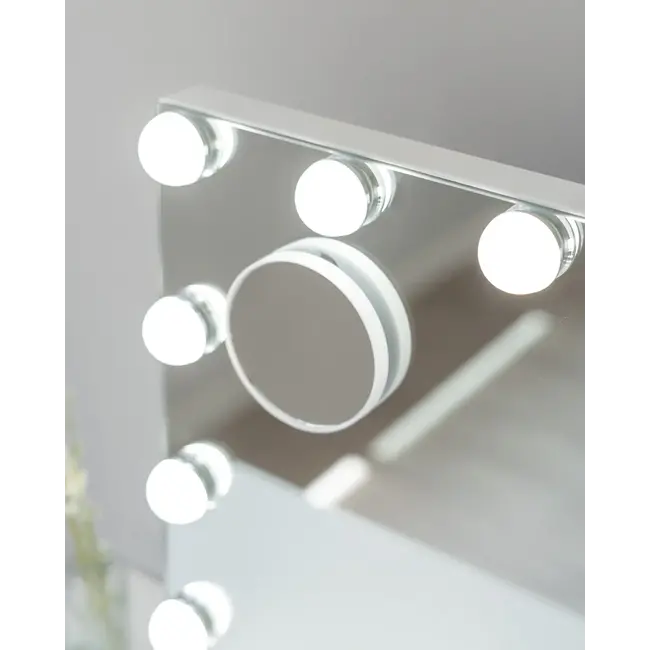 Flamingueo - Miroir Lumineux LED Georgina - Miroir avec 15 lumières LED Hollywood - métal