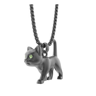 Metalmorphose On Shirt Halsketting Zwarte Kat