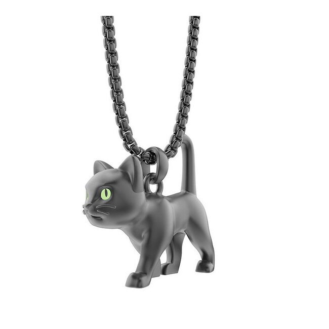 Metalmorphose On Shirt Halsketting Zwarte Kat