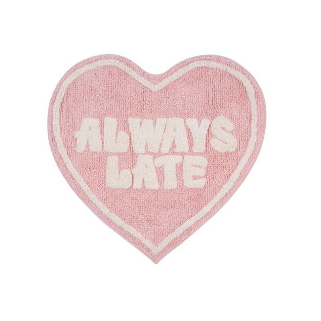 Flamingueo - Tapis de Bain Always Late - en forme de coeur