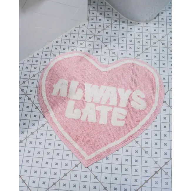 Flamingueo - Tapis de Bain Always Late - en forme de coeur