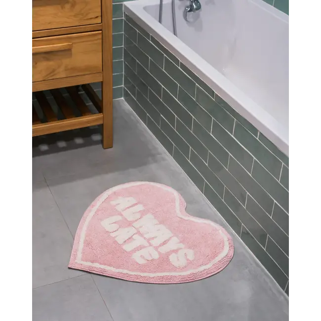 Flamingueo - Bath Mat Always Late - heart shaped