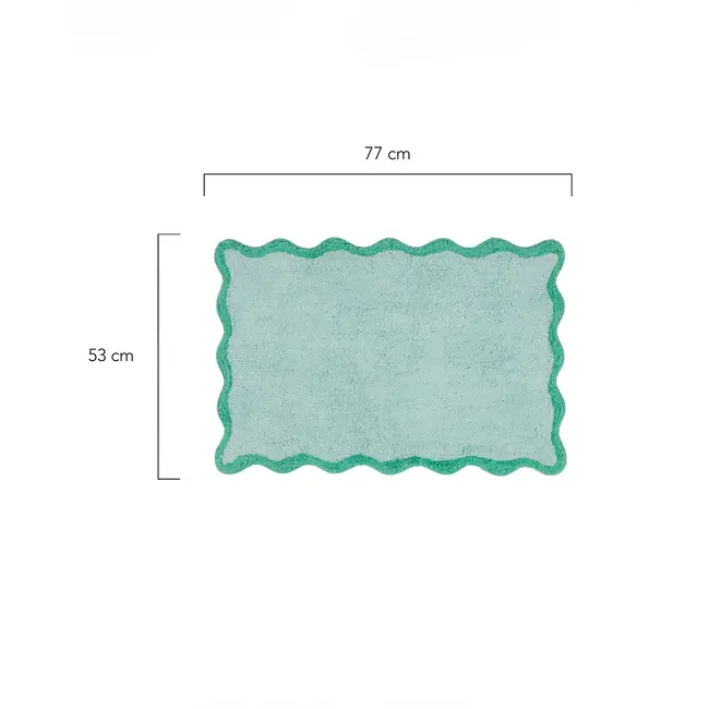 Flamingueo - Tapis de Bain Wavy - avec bord ondulé - vert