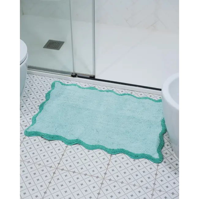 Flamingueo - Badmat Wavy - met gegolfde rand - groen