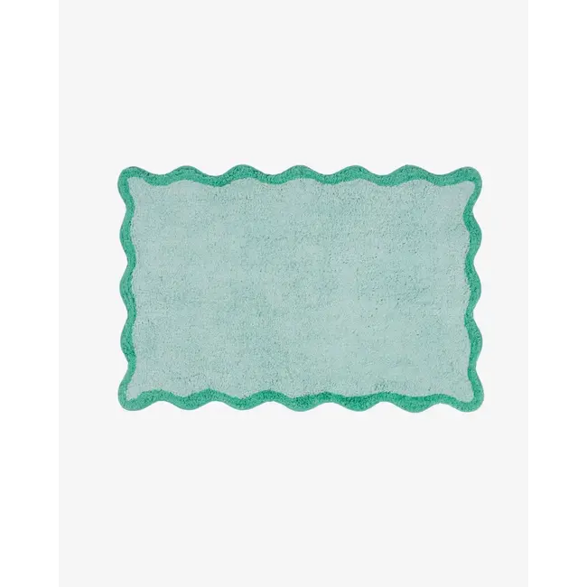 Flamingueo - Bath Mat Wavy - with wavy edge - green