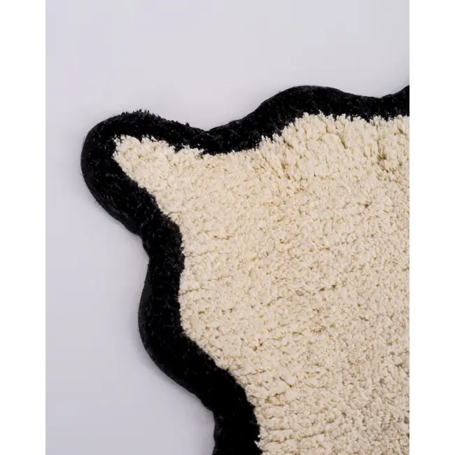 Flamingueo - Badmat Wavy - met gegolfde rand - wit/zwart