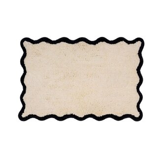 Flamingueo Bath Mat Wavy - white/black