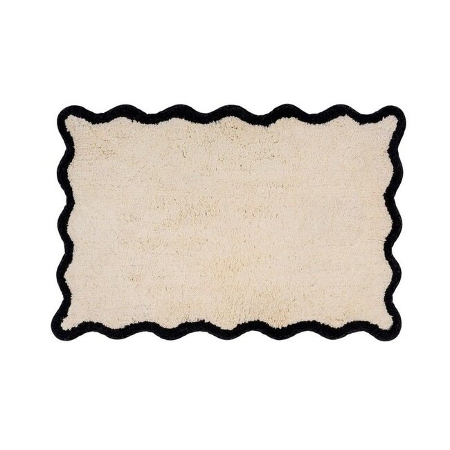 Flamingueo Badmat Wavy - wit/zwart