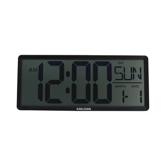 Karlsson Wand- en Tafelklok Retro LCD - zwart