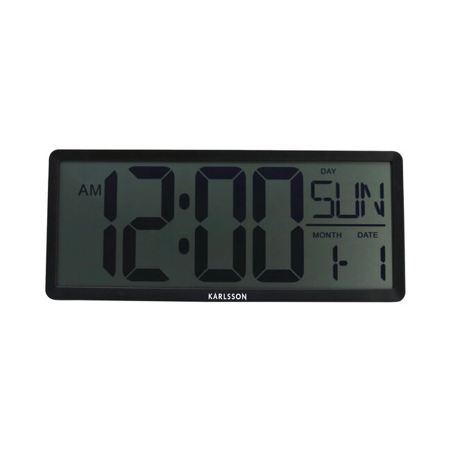 Karlsson - Wand- und Tischuhr Retro LCD - Schwarz