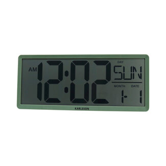 Karlsson Wand- en Tafelklok Retro LCD - groen
