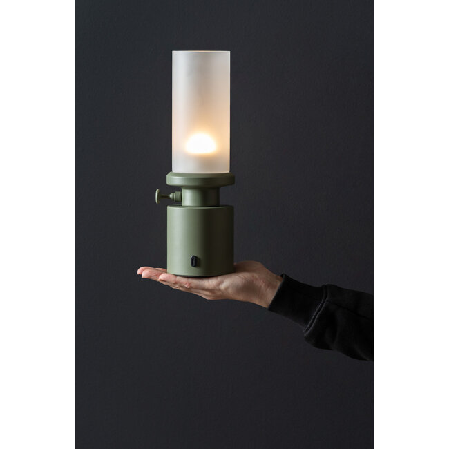 Leitmotiv - Lampe de Table Camp - vert jungle - rechargeable - dimmable