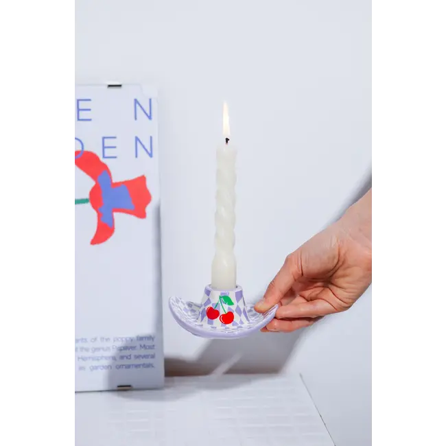 DOIY - Porte-bougies Rodeo Chapeau Cowboy - céramique - lilas