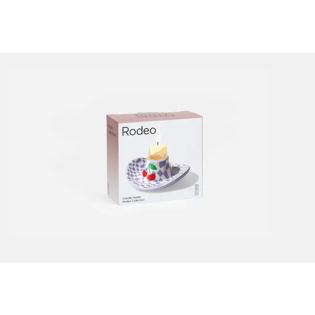 DOIY - Porte-bougies Rodeo Chapeau Cowboy - céramique - lilas