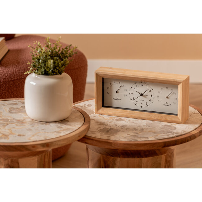 Karlsson -  Alarm Clock Neat Bamboo - white